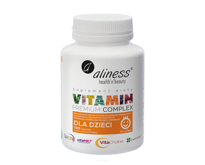 Aliness Premium Vitamin Complex dla dzieci | 120 tabletek do ssania