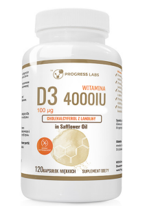 Progress Witamina D3 4000 | 120 softgels