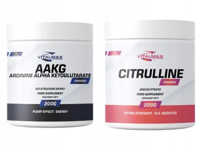 ZESTAW Vitalmax AAKG powder 200g w proszku + Citrulline Malate Powder 200g