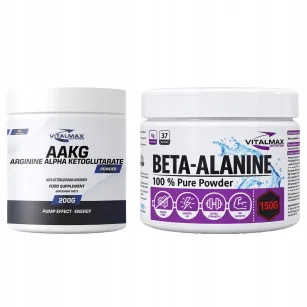 ZESTAW Vitalmax AAKG powder 200g w proszku + Beta alanine powder 100% 150g