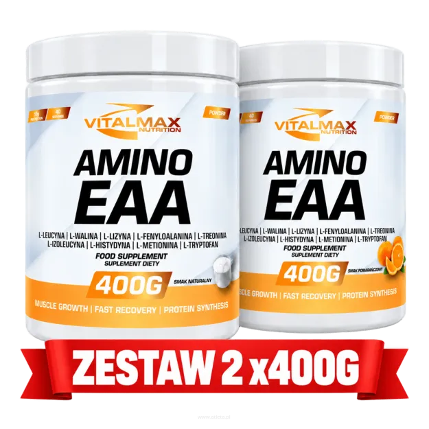 Vitalmax Amino EAA | 800 g | MIX SMAKÓW (Pomarańcza i Naturalny)