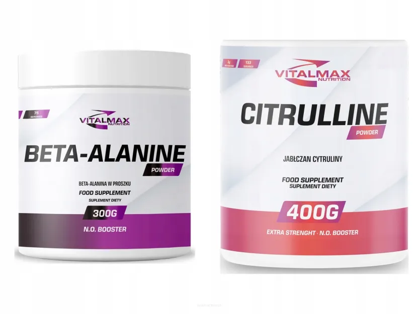 ZESTAW Vitalmax Beta alanine powder 100% 300g + Citrulline Malate Powder 400g