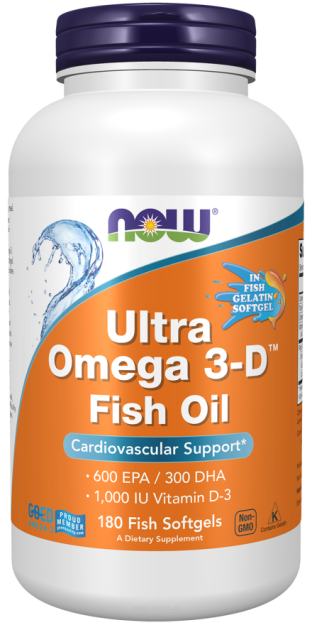Now Ultra Omega 3-D + Vitamin D-3 | 180 softgels