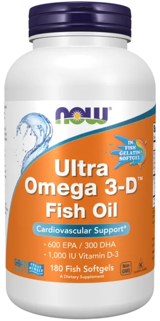 Now Ultra Omega 3-D + Vitamin D-3 | 180 softgels