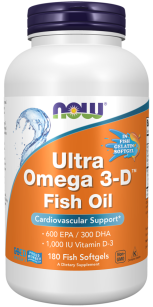 Now Ultra Omega 3-D + Vitamin D-3 | 180 softgels