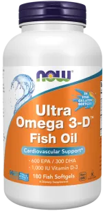 Now Ultra Omega 3-D + Vitamin D-3 | 180 softgels