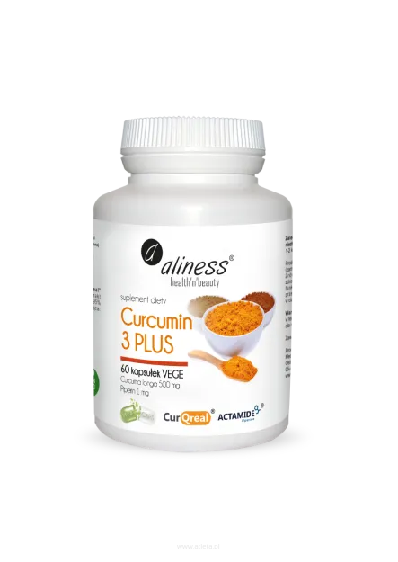 Aliness Curcumin 3 PLUS z piperyną 500 mg | 60 kapsułek