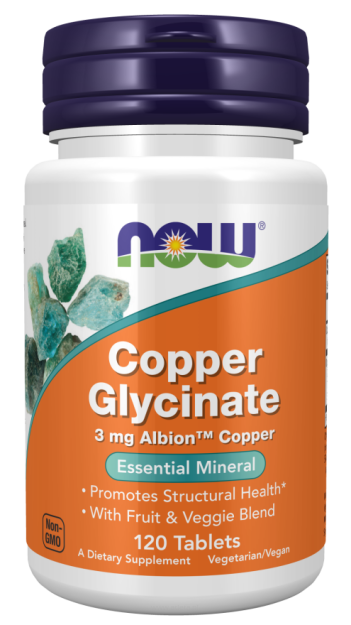 Now Copper Glycinate | 120 tabletek