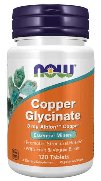 Now Copper Glycinate | 120 tabletek