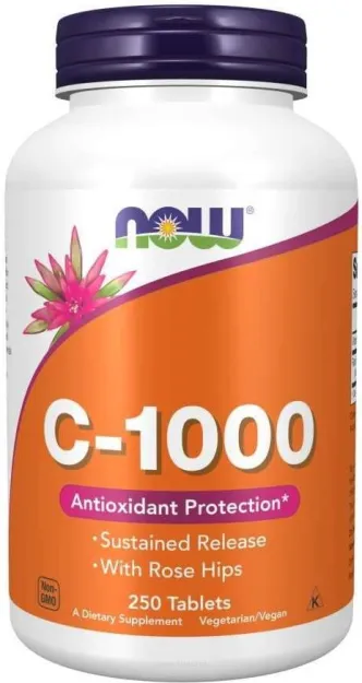 Now Vitamin C-1000 with rose hips | 250 tabletek sustained release