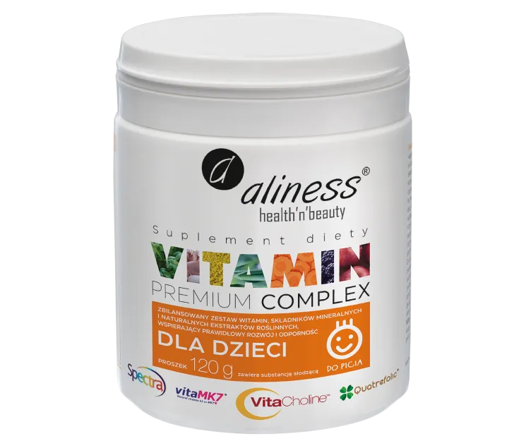 Aliness Premium Vitamin Complex dla dzieci | 120g witaminy w proszku