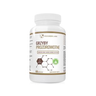 Progress Labs Grzyby Prozdrowotne Cordyceps Reishi Shiitake Maitake Lion’s Mane | 60 kapsułek