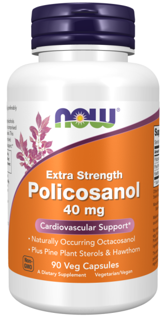 Now Foods Policosanol 40mg Extra Strength | 90 vcaps