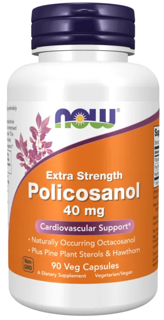 Now Foods Policosanol 40mg Extra Strength | 90 vcaps