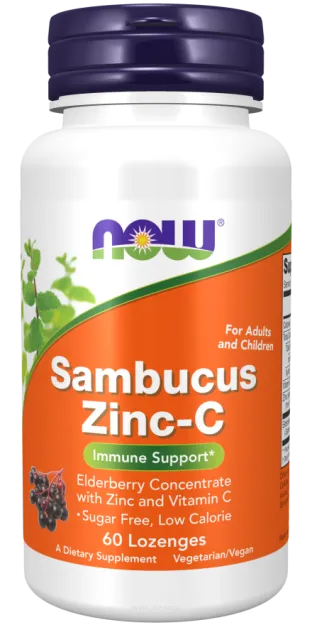 Now Foods Sambucus Zinc-C | 60 lozenges