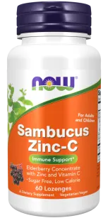 Now Foods Sambucus Zinc-C | 60 lozenges