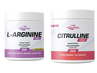 ZESTAW Vitalmax L-arginine powder 250g + Citrulline Malate Powder 200g