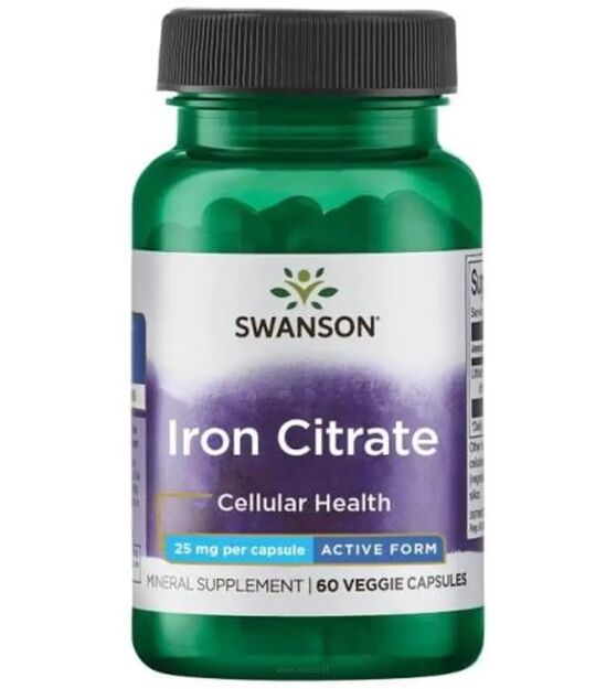 Swanson Iron Citrate 25mg | 60 vcaps