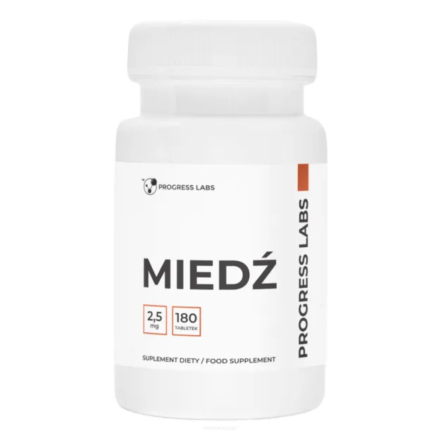 Progress Labs Miedź 2,5 mg | 180 tabletek