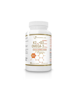 Progress Labs K2 MK7 50mcg + D3 2000 + Omega 3 1000mg | 90 kaps.