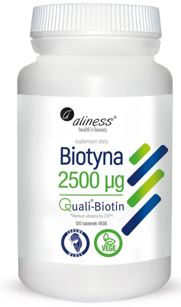 Aliness Biotyna 2500mcg | 120 vege tabletek