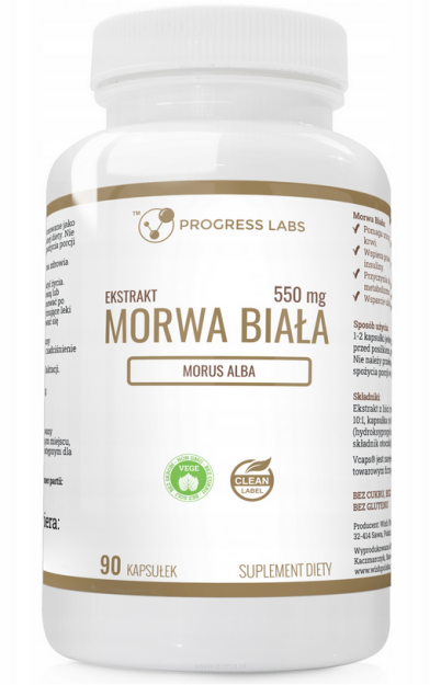 Progress Morwa Biała 550mg | 90 kapsułki