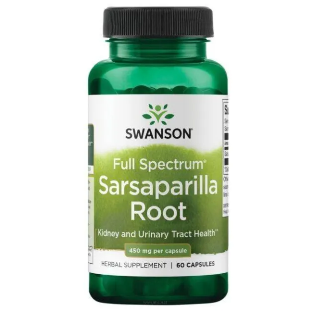 Swanson Full Spectrum Sarsaparilla Root 450mg | 60 kapsułek