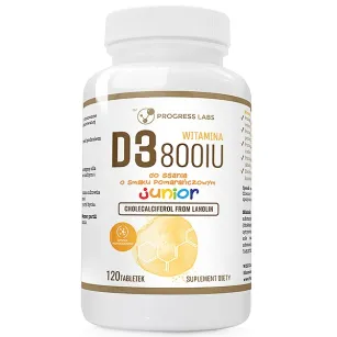 Progress Labs D3 800 IU Junior | 120 tabletek do ssania