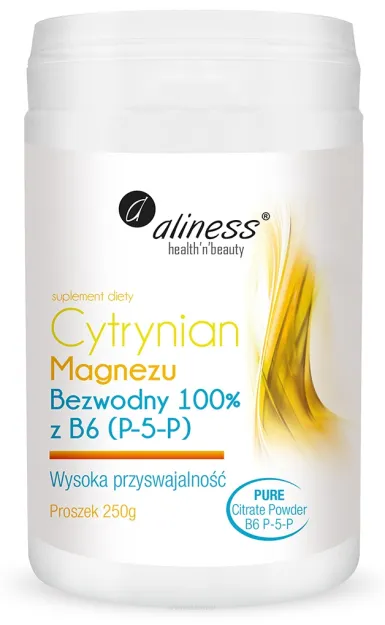 Aliness Cytrynian Magnezu bezwodny 100% + B6 (P-5-P) | 250g