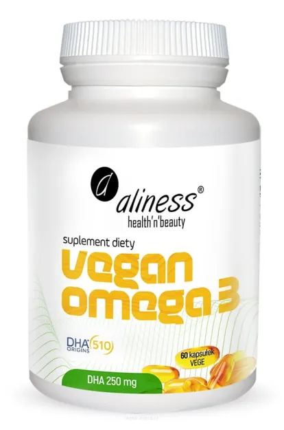 Aliness Vegan Omega 3 DHA 250 mg | 60 vege kapsułek