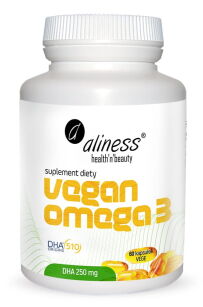 Aliness Vegan Omega 3 DHA 250 mg | 60 vege kapsułek