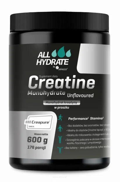 Aliness AllHydrate Creatine Creapure® | 600g bezsmakowa