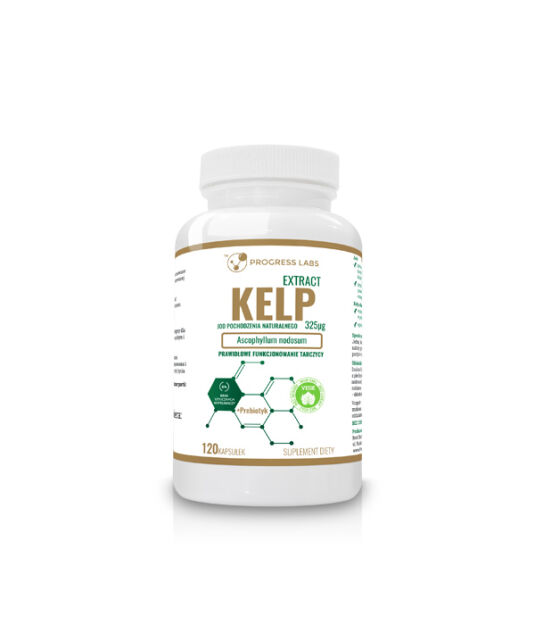 Progress Labs Kelp Ekstrakt Jod 325mcg + Prebiotyk | 120 vege caps  