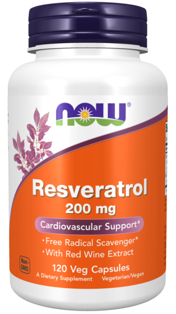 Now Foods Natural Resveratrol 200mg | 120 vcaps. 