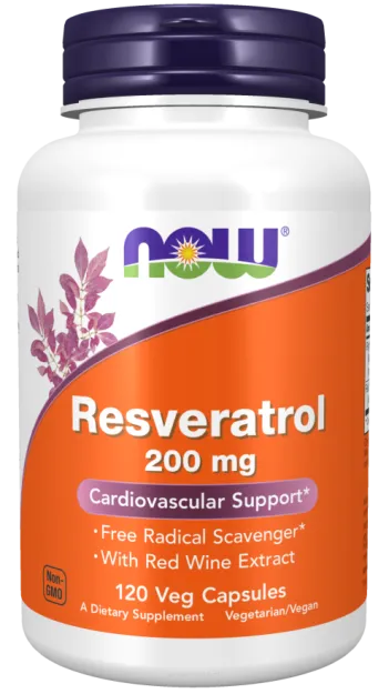 Now Foods Natural Resveratrol 200mg | 120 vcaps.