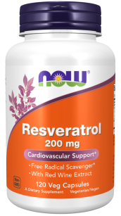 Now Foods Natural Resveratrol 200mg | 120 vcaps. 