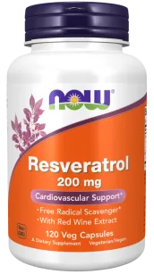 Now Foods Natural Resveratrol 200mg | 120 vcaps. 