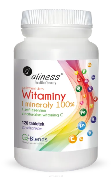Aliness Witaminy i minerały 100% | 120 tabletek