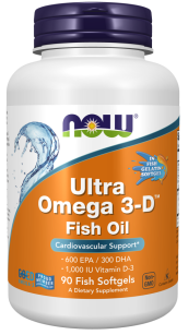 Now Ultra Omega 3-D + Vitamin D-3 | 90 softgels