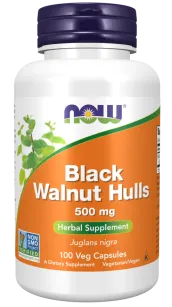 Now Black Walnut Hulls 500mg | 100 kapsułek