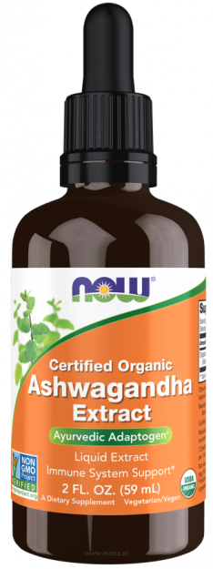 Now Ashwagandha Extract Organic Liquid w płynie | 59ml