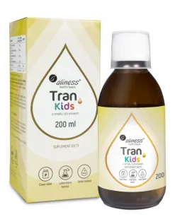 Aliness Tran KIDS Olej z Wątroby Dorsza Wit. A  | 200 ml smaakowy