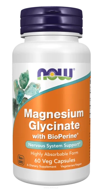 Now Magnesium Glycinate with BioPerine | 60 kapsułek