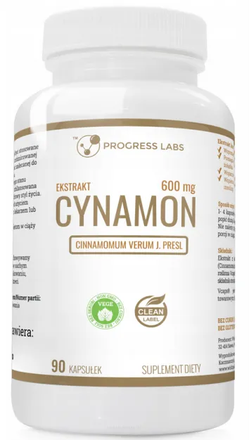 Progress Cynamon (kora cynamonowca) 600mg | 90 kapsułek