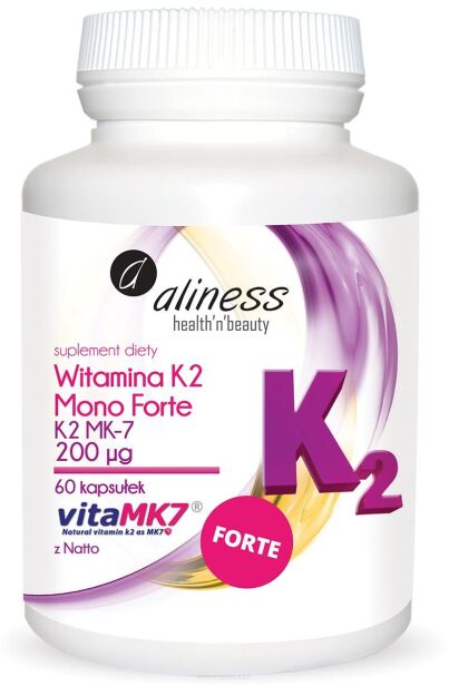 Aliness Witamina K2 MONO FORTE MK-7 200 µg z Natto | 60 kapsułek