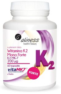 Aliness Witamina K2 MONO FORTE MK-7 200 µg z Natto | 60 kapsułek