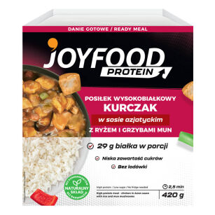 Joyfood Posiłek High Protein kurczak w sosie azjatyckim z ryżem i grzybami mun | 420g