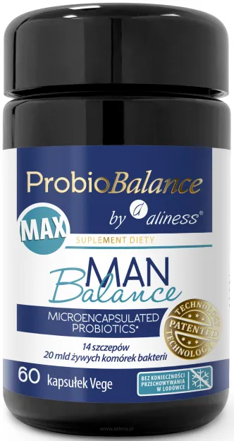 Aliness ProbioBALANCE MAX Man Balance 20 mld | 60 vege kapsułek