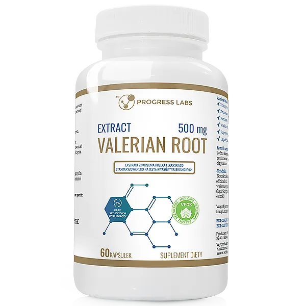 Progress Labs Valerian Root Kozłek lekarski 500mg | 60 kapsułek