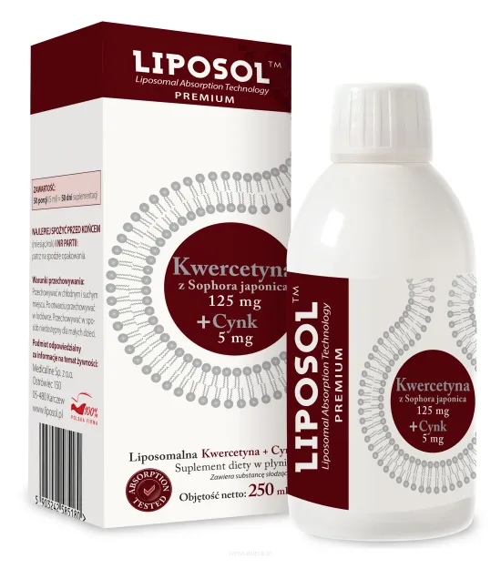 Aliness Liposol Liposomalna Kwercetyna 125 mg + Cynk 5 mg | 250 ml